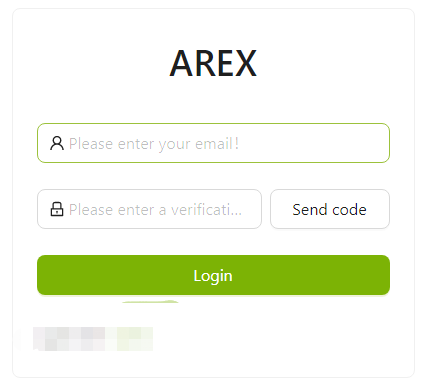 AREX 注册页面